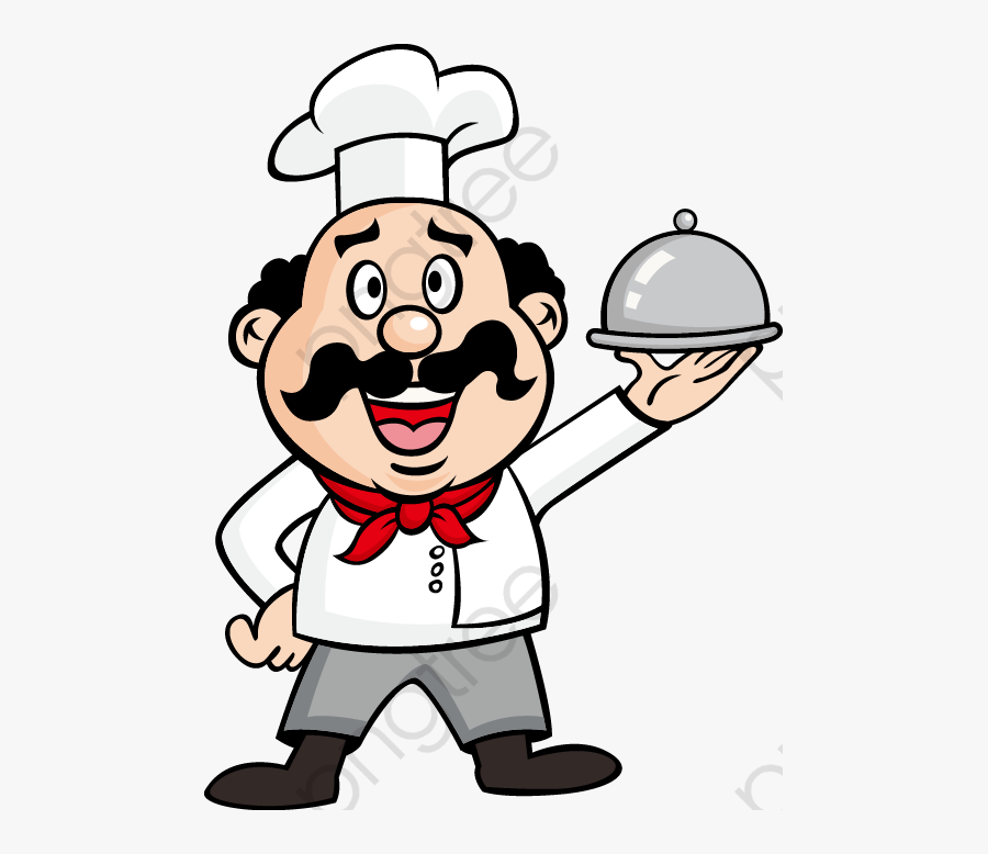 Chef Dinner Plates Painted Mustache - Happy Chef Clip Art, Transparent Clipart