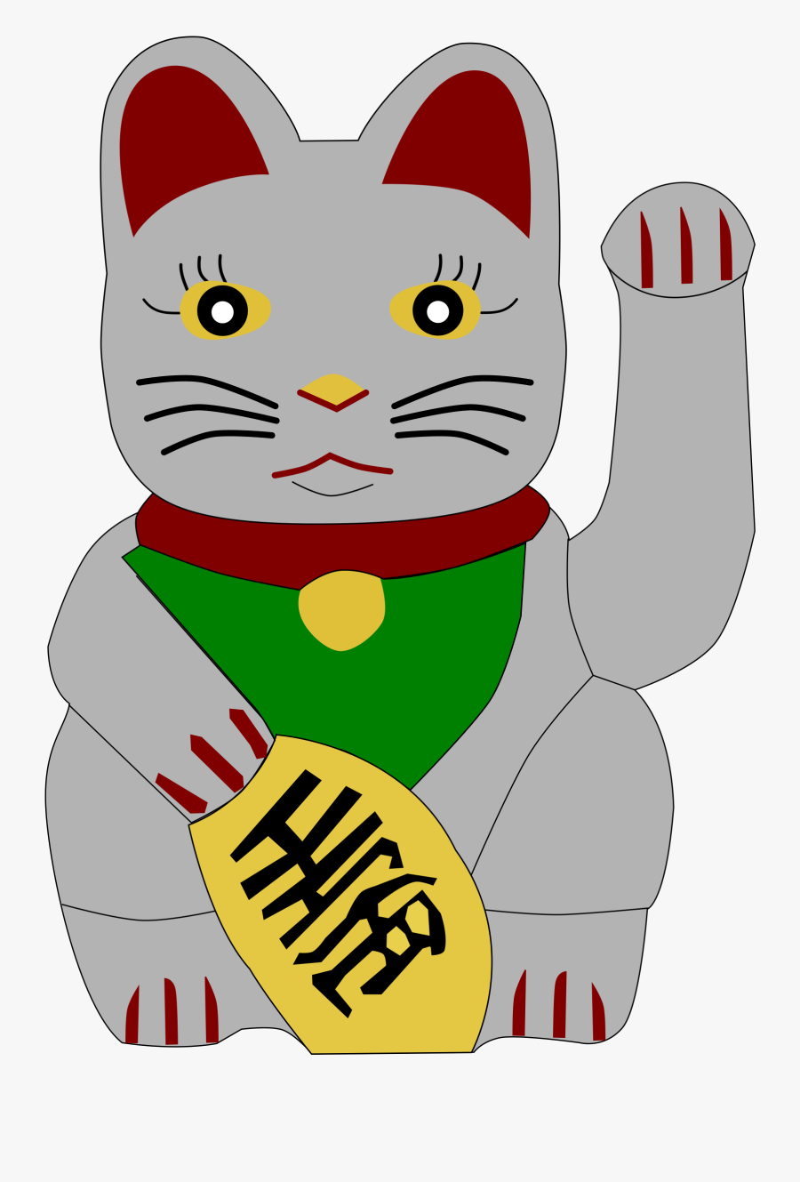 Lucky Beckoning Cat, Transparent Clipart