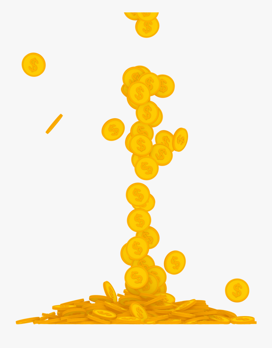 Falling Gold Coins Png Clip Freeuse Download - Gold Coins Pouring Png, Transparent Clipart