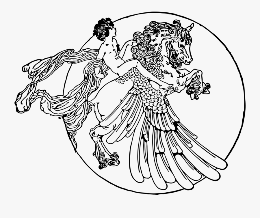 Art,monochrome Photography,shoe - Pegasus Unicorn Line Drawing, Transparent Clipart