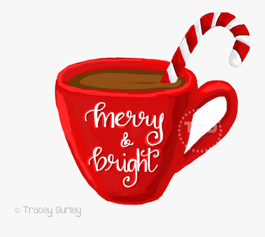 Christmas X Merry And Bright Hot Cocoa Clipart Coffee - Christmas Hot Chocolate Clipart, Transparent Clipart