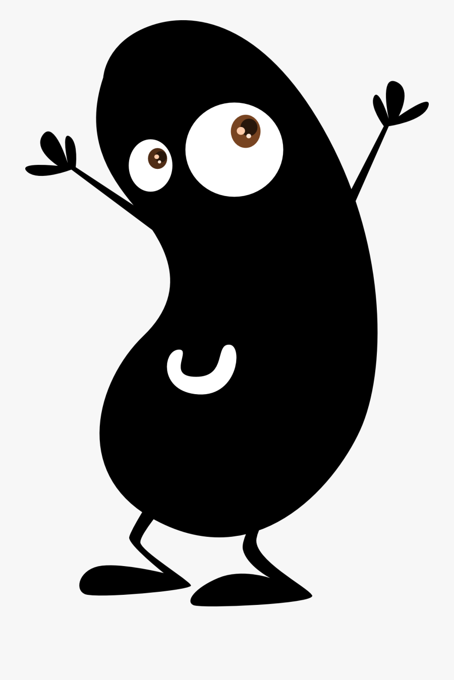 Bean, Potato, Stickman, Stick Figure, Matchstick Man - Black Bean Clip Art, Transparent Clipart