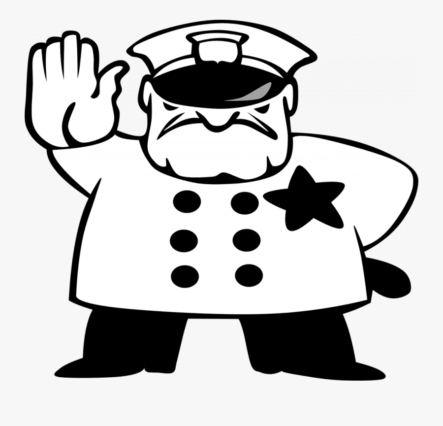 Free Library Policeman Clipart Occupation - Police Black And White, Transparent Clipart