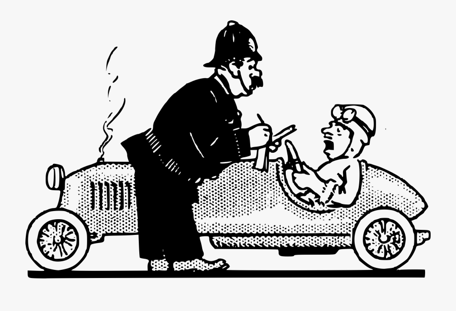 Clip Royalty Free Stock Cop And Driver Big - Cartoon, Transparent Clipart
