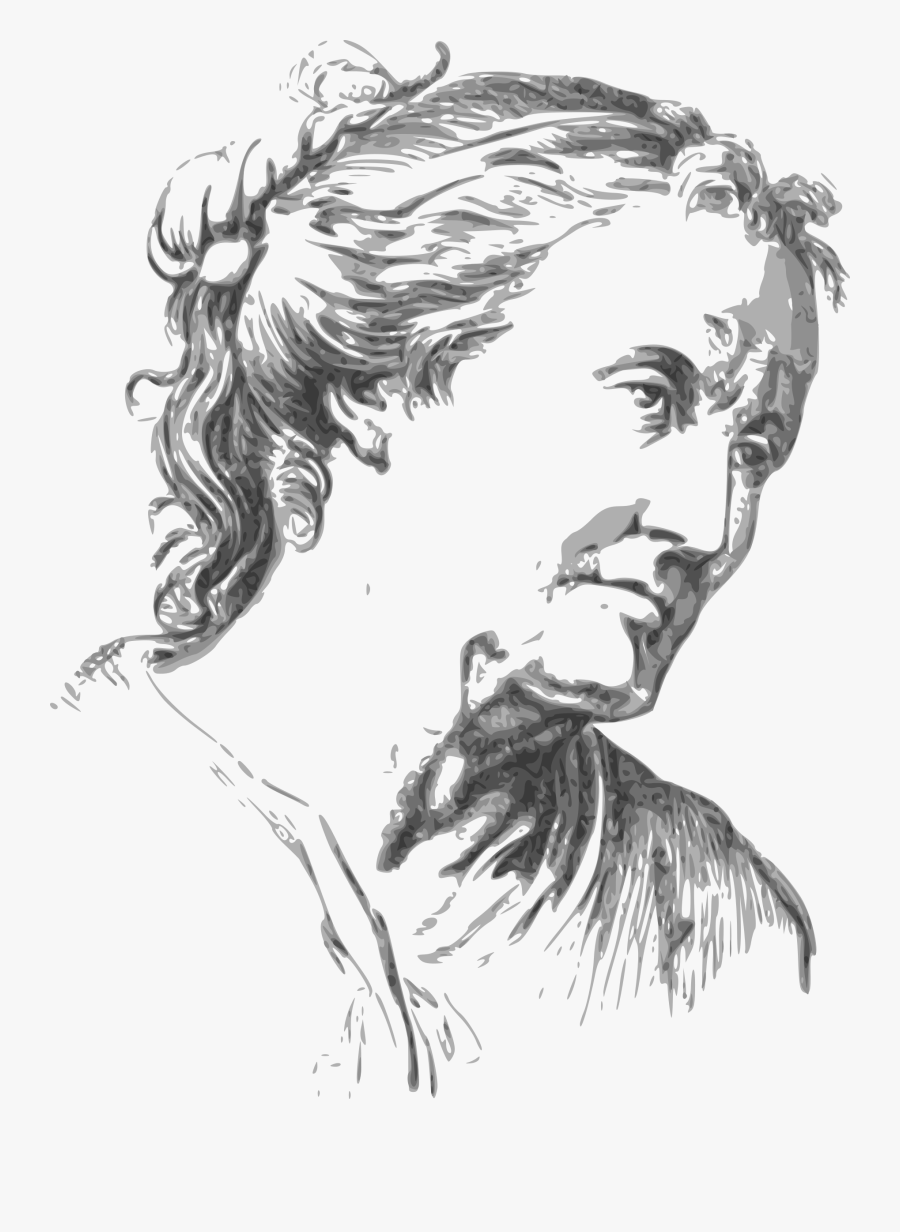 Transparent Woman Face Clipart - Old Lady Face Sketch, Transparent Clipart