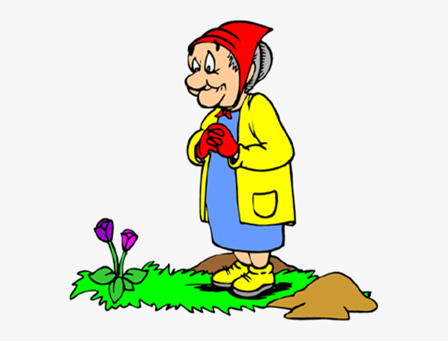 Tics Los Remedios De Mi Abuela - Old Lady In The Garden Cartoon, Transparent Clipart