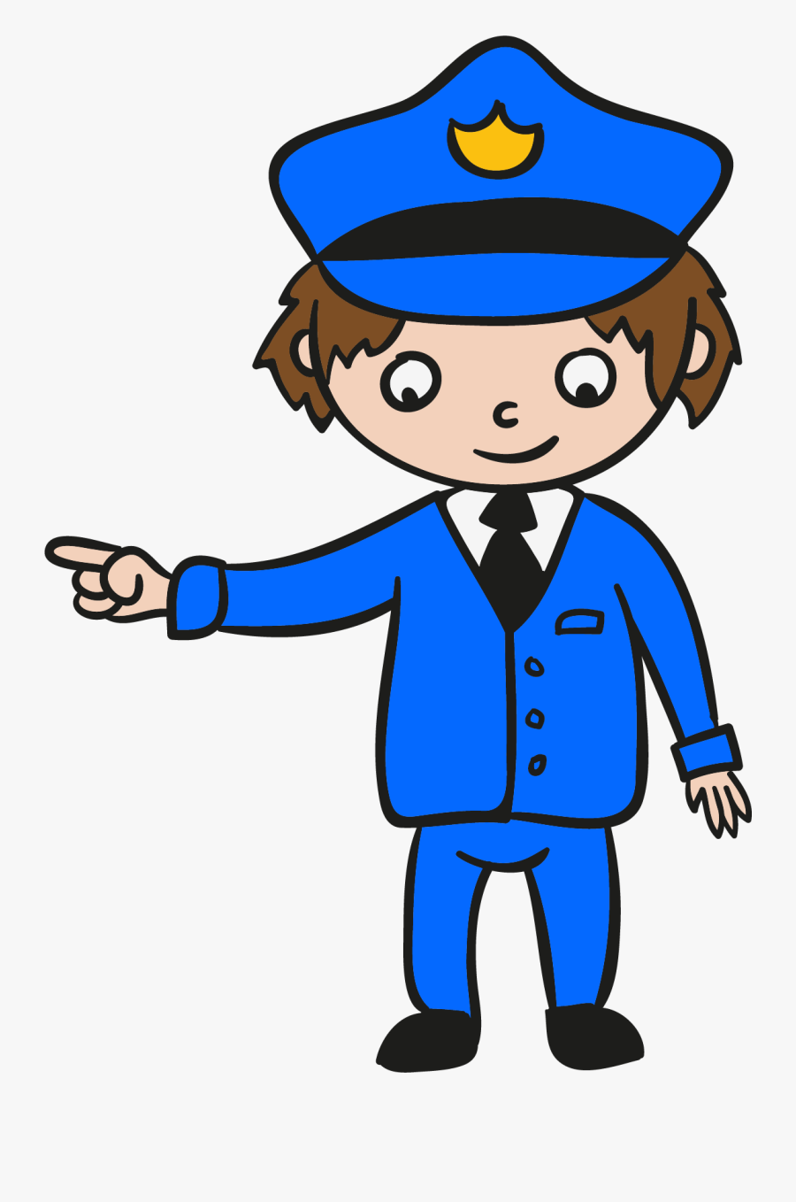 Clip Stock Police Officer Clip Art - Transparent Police Officer Pointing, Transparent Clipart