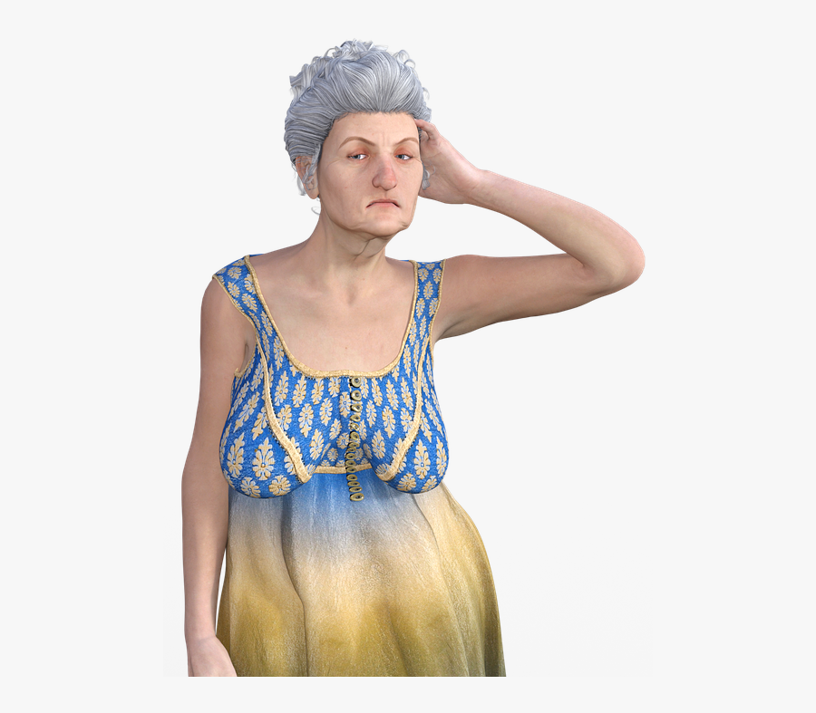 Transparent Old Lady Who Swallowed A Fly Clipart - Old Woman Transparent Background, Transparent Clipart