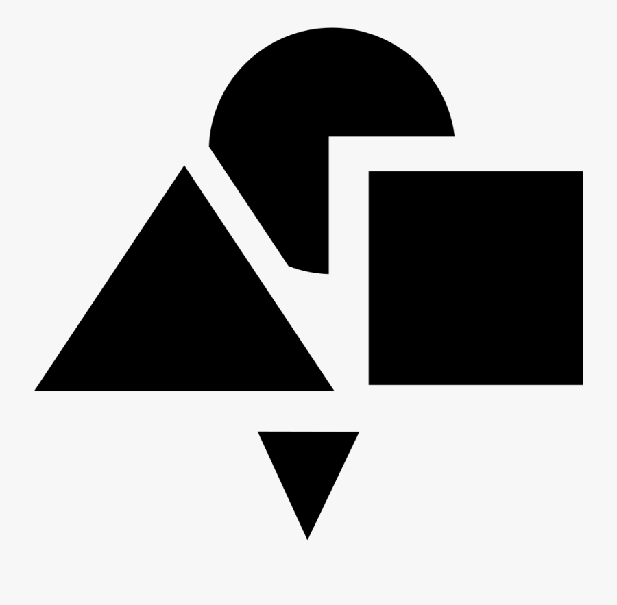 Geometric Shapes Group With Down Arrow Comments - Group Of Geometric Shapes, Transparent Clipart