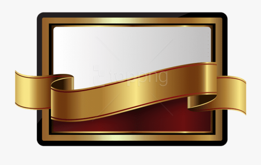 Free Png Download Label With Gold Banner Template Clipart - Gold Banner Png, Transparent Clipart