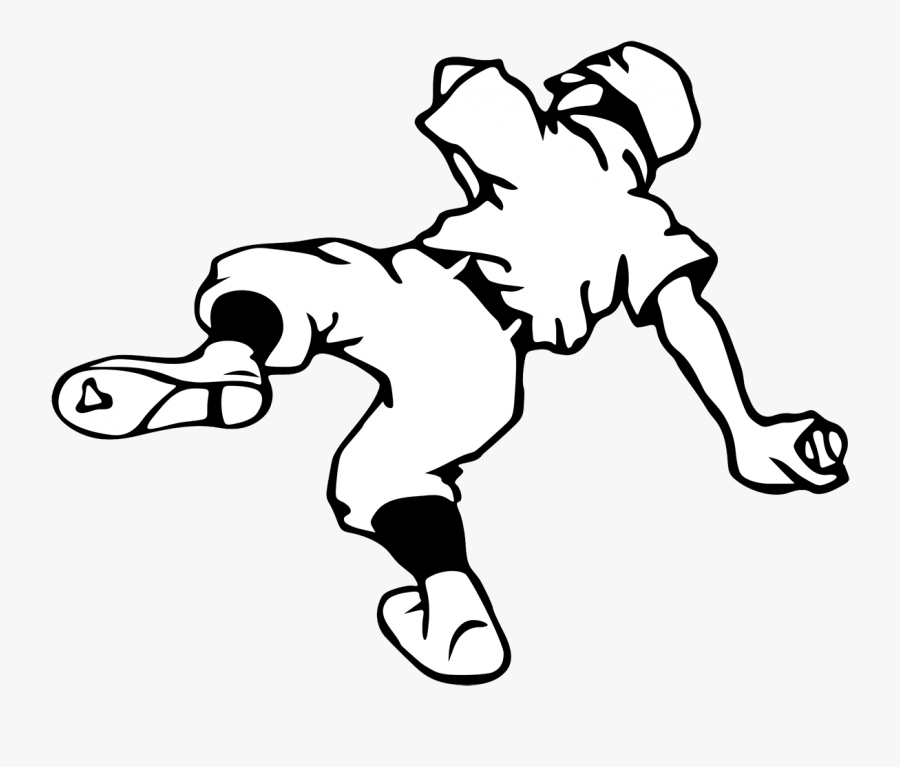 Baseball Player Baseball Clipart - Baseball Infielder Clipart Black And White, Transparent Clipart