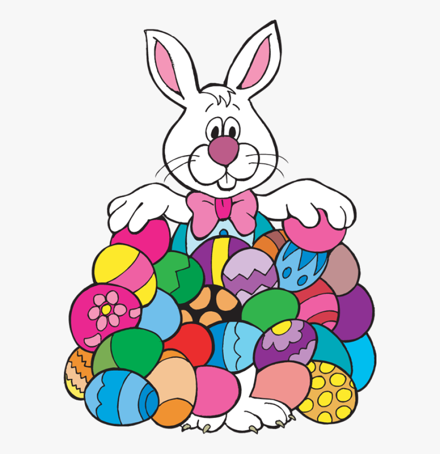 Easter Bunny Clip Art - Easter Bunny With Eggs Clipart, Transparent Clipart