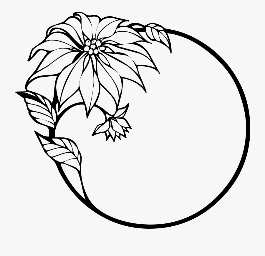 Flower Black And White Flower Clipart Black And White - Black And White Flower Border Clipart, Transparent Clipart