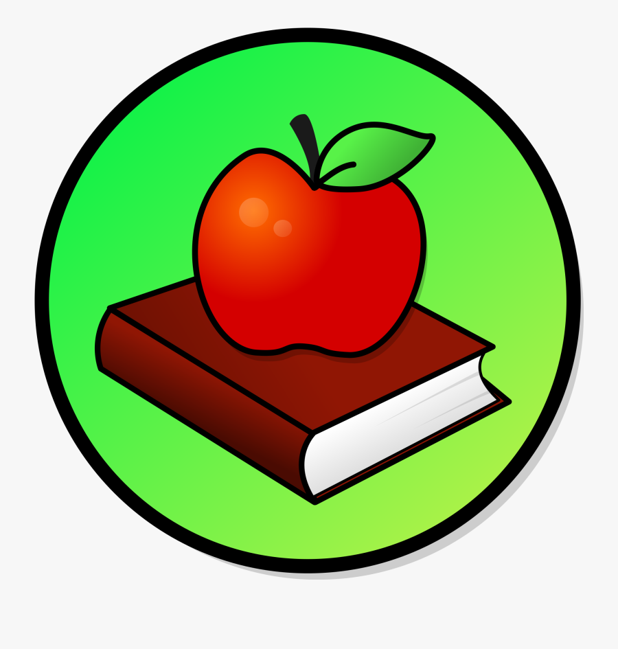 Clip Art Books And Apple Clipart - Apple With Books Clipart, Transparent Clipart