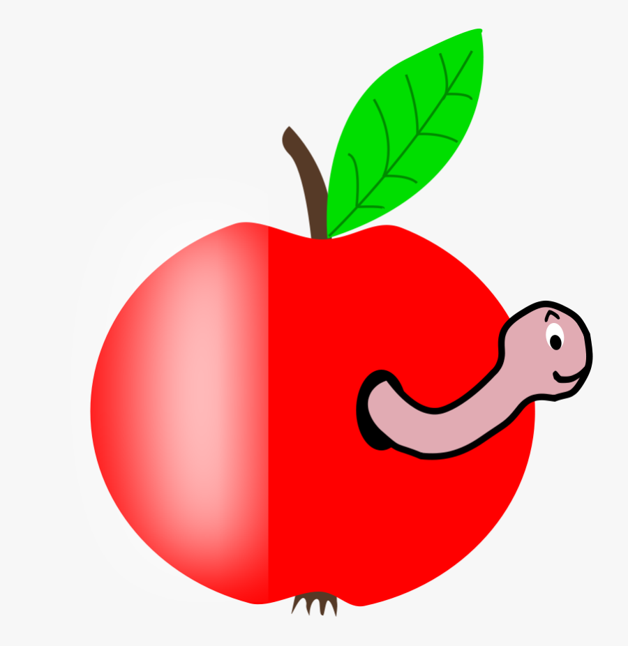 Smiling Apple Clipart, Vector Clip Art Online, Royalty - Apple With Worms Gif, Transparent Clipart
