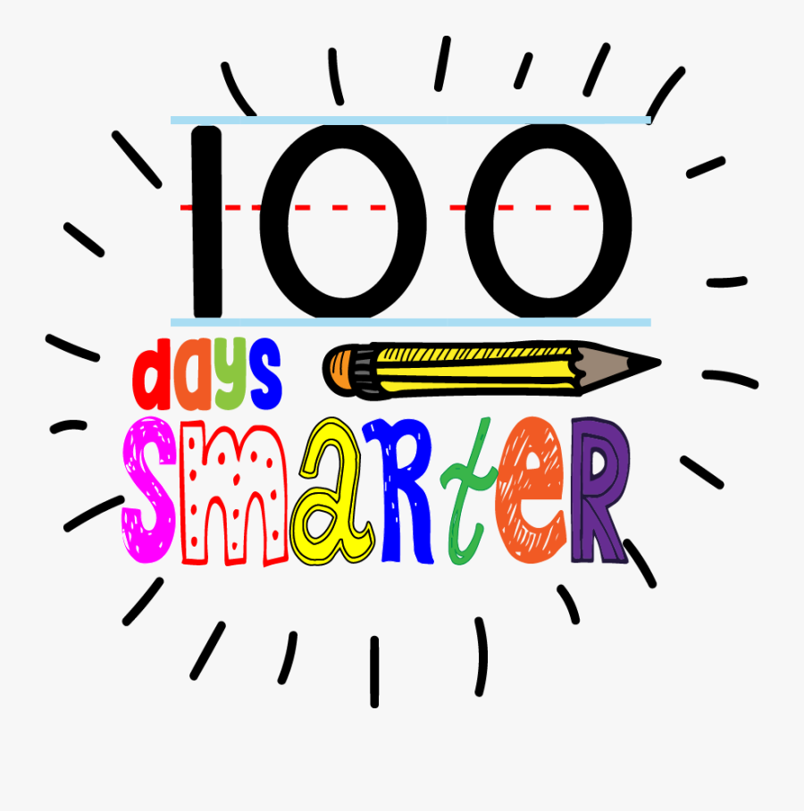 Fun 100th Day Of School Sign - 100 Days Smarter Clipart, Transparent Clipart