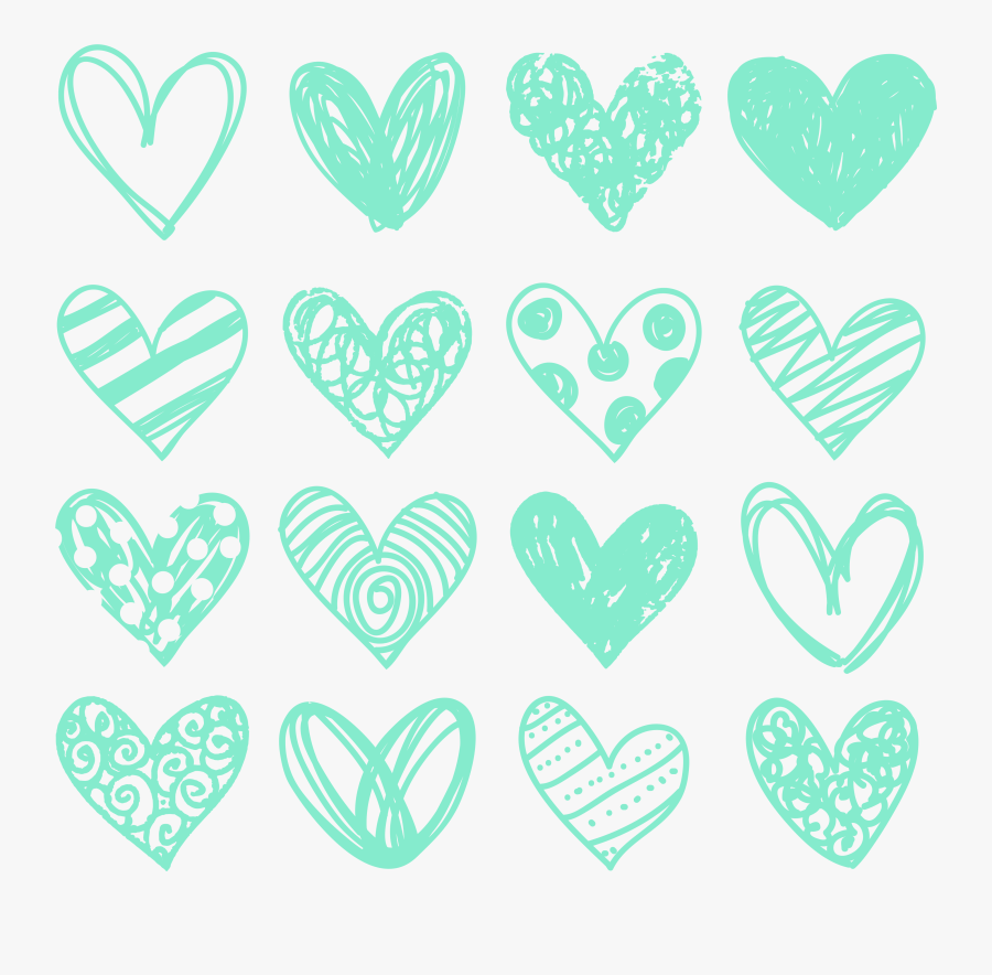 Doodle Heart Clipart Black And White Png, Transparent Clipart