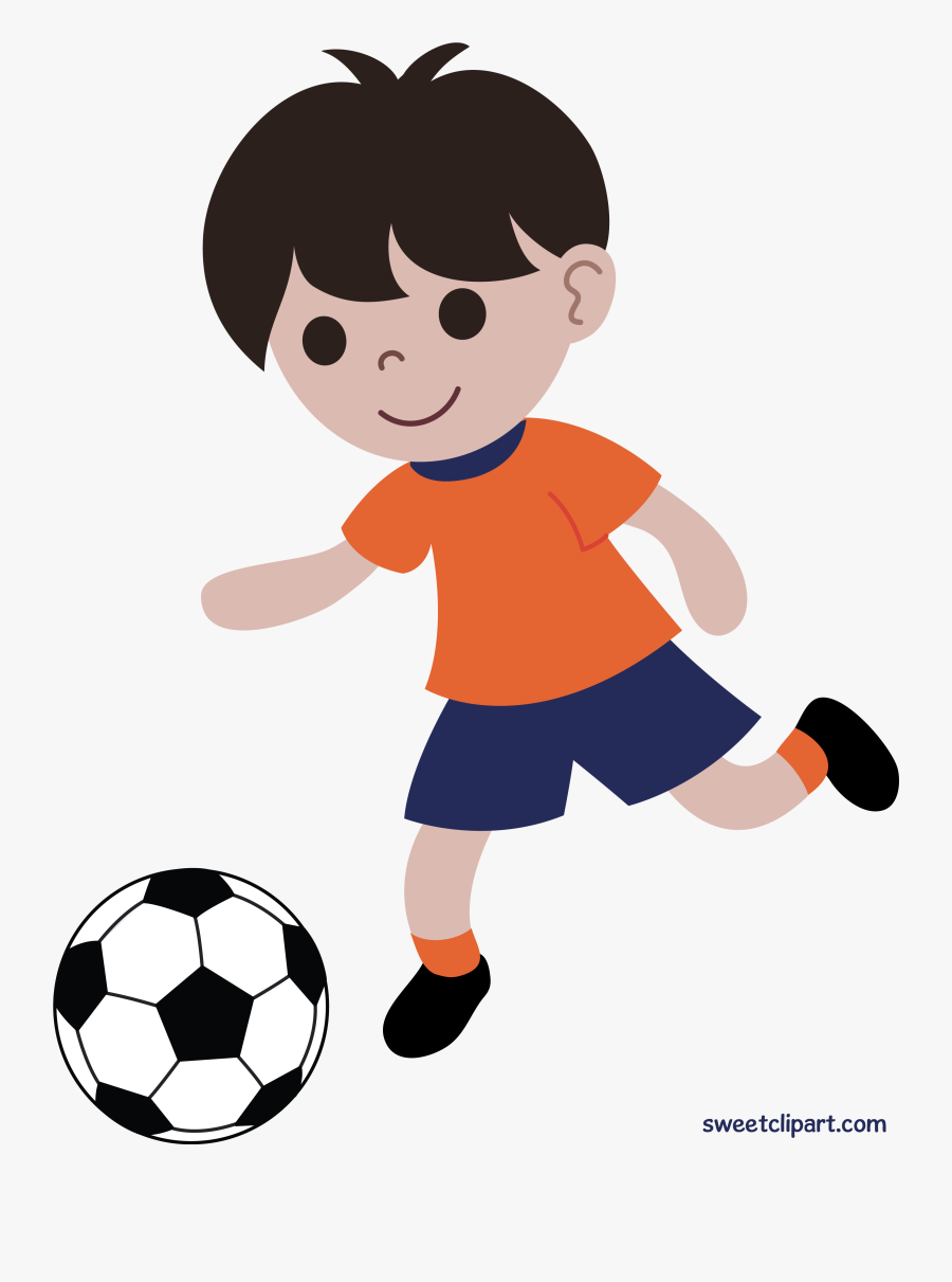 Boy Playing Soccer Or Football Clip Art - Boy Playing Soccer Clipart