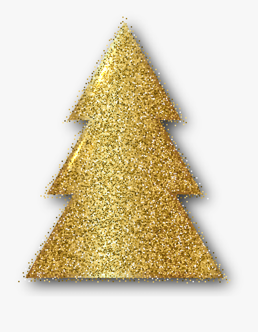 Merry Green Clipart Art - Gold Christmas Tree Clipart, Transparent Clipart