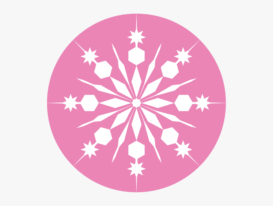White Snowflake With Pink Background Clip Art At Clker - Pink And White Snowflakes, Transparent Clipart