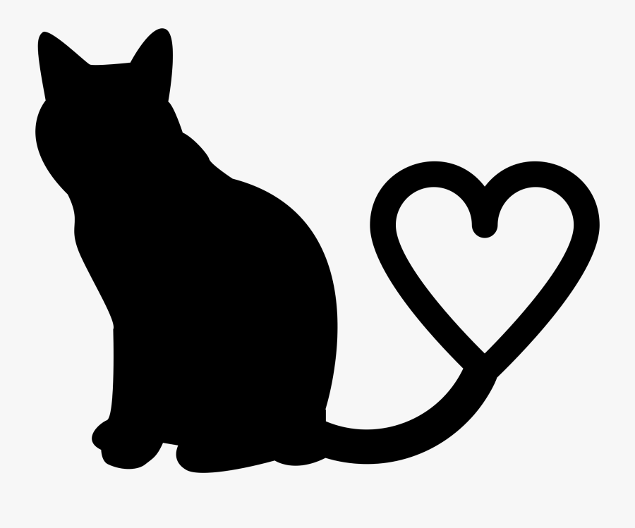 Heart Silhouette Clip Art At Getdrawingscom Free For - Clip Art Cat Silhouette, Transparent Clipart