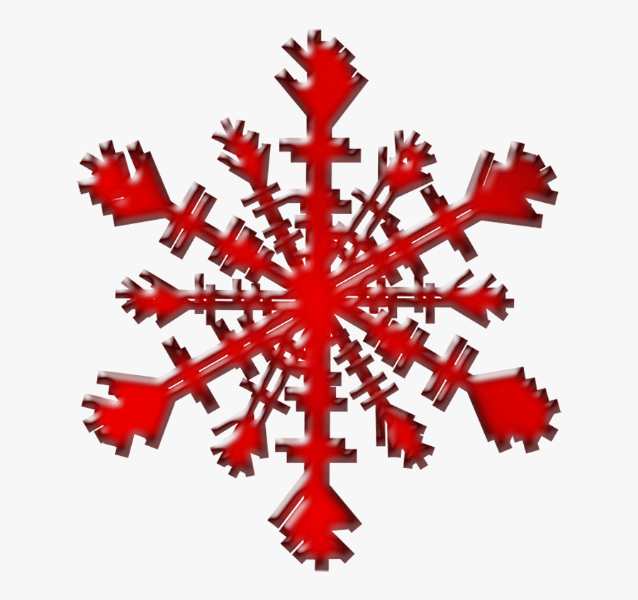 Snowflake 35163 Small Red - Crystal Snow Png Transparent, Transparent Clipart