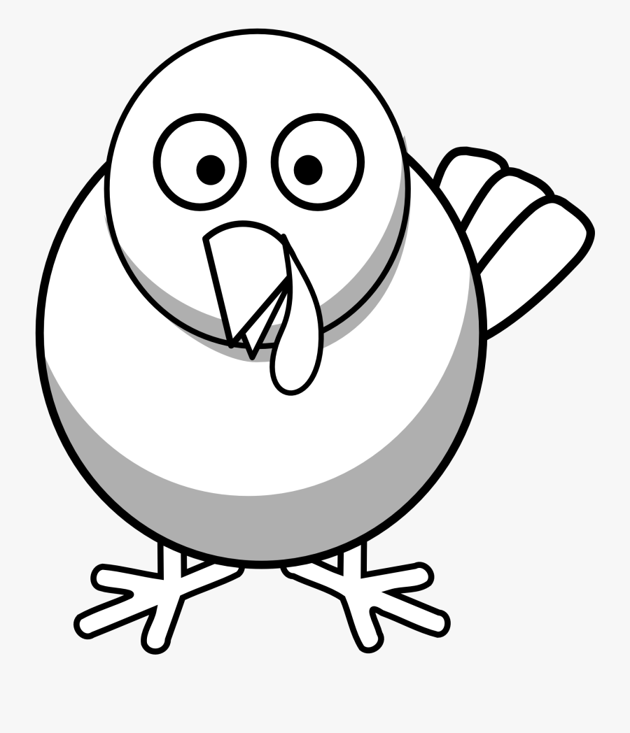 Turkey Clipart Head - Cartoon Chicken Clipart Black And White, Transparent Clipart