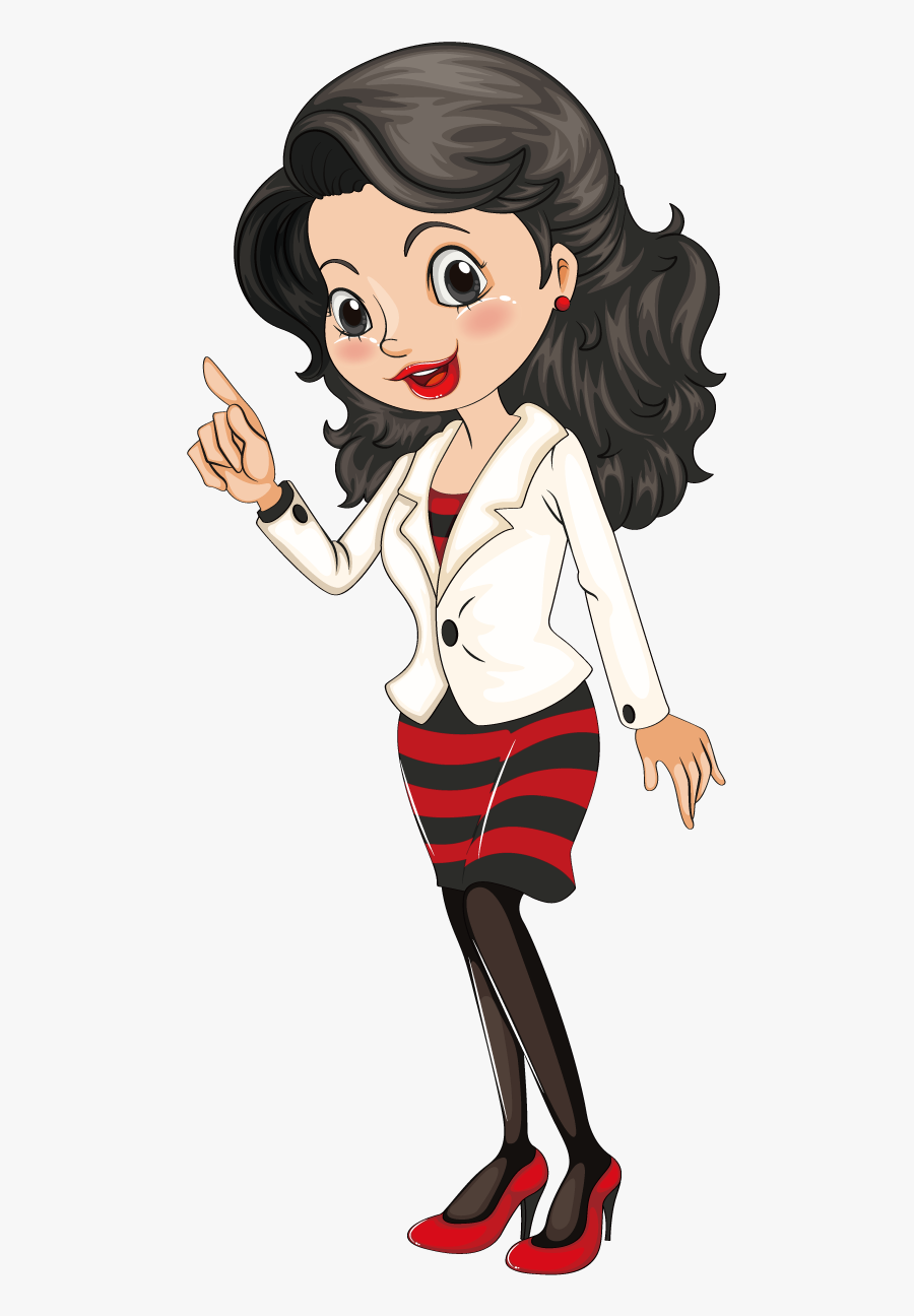 Teachers Clipart Black Hair - Caricatura Imagen De Una Mujer, Transparent Clipart