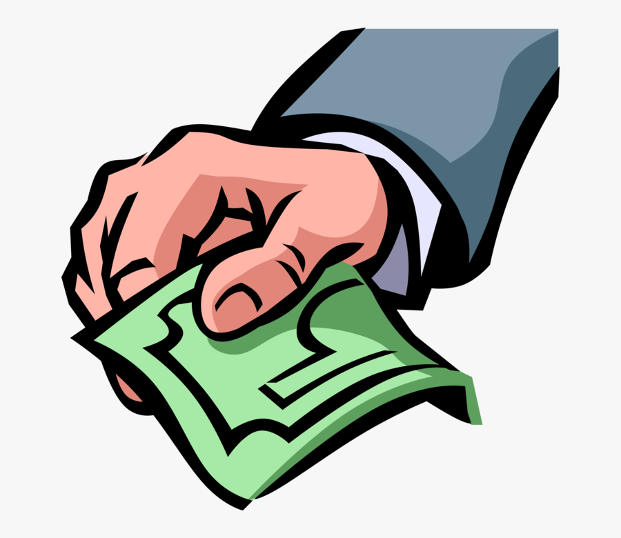 Vector Illustration Of Hand Offers Payment Cash Dollar - Bills Payment Vector Transparent, Transparent Clipart