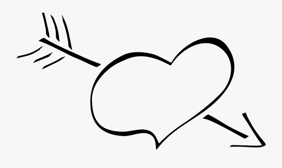 Hearts Clipart Arrow Clip Art Pencil And In Color Hearts - Png Hearts Black And White, Transparent Clipart