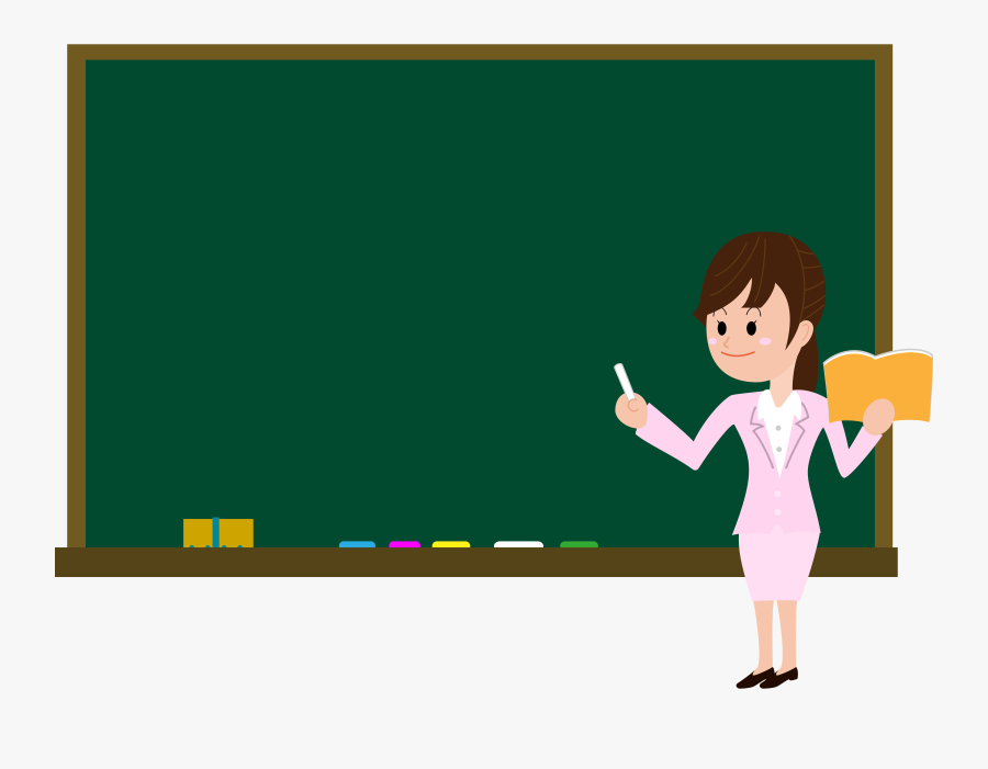 Blackboard Drawing Teacher - Blackboard With Teacher Clipart, Transparent Clipart