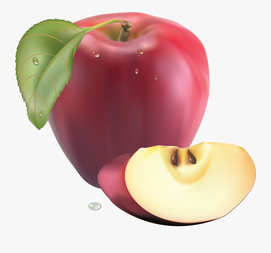 Heart Shape Apple Clipart Png - Realistic Apple Fruit Vector, Transparent Clipart