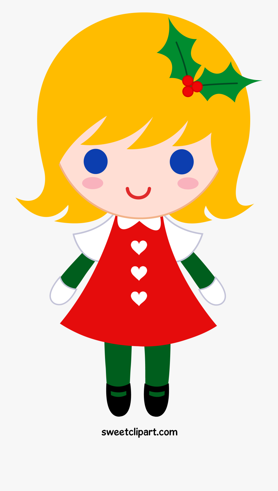 Clip Art Christmas Sweet Clip Art - Christmas Girl Clipart, Transparent Clipart