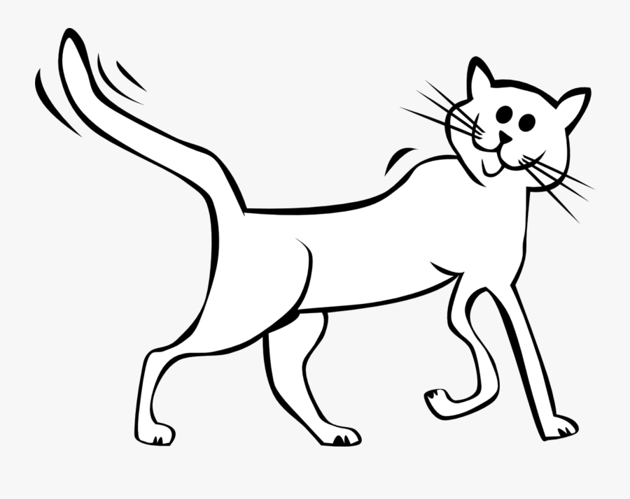 Cat Black And White Cartoon Black And White Cat Free - Cat Cartoon Black And White, Transparent Clipart