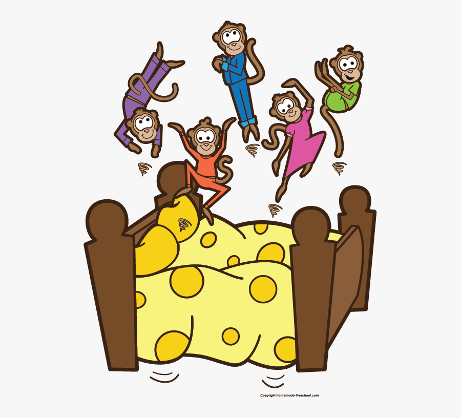 Five Little Monkeys Jumping On The Bed Clipart, Transparent Clipart