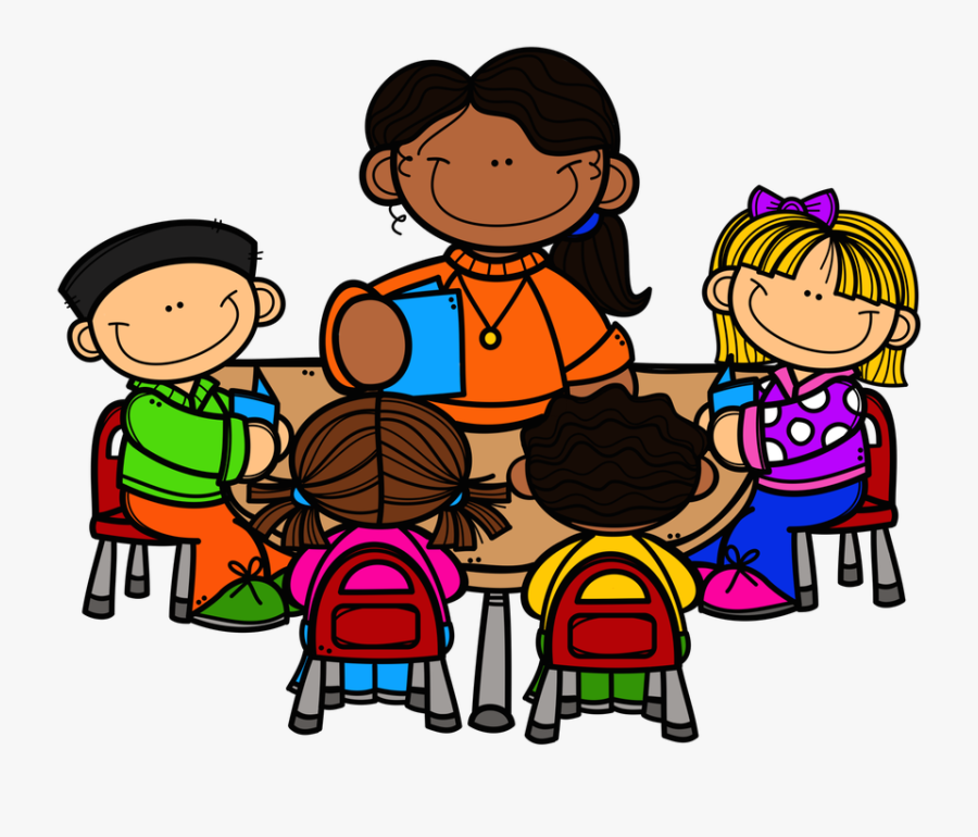 Teacher Reading Table Clipart - Teacher Working With Students Clipart, Transparent Clipart