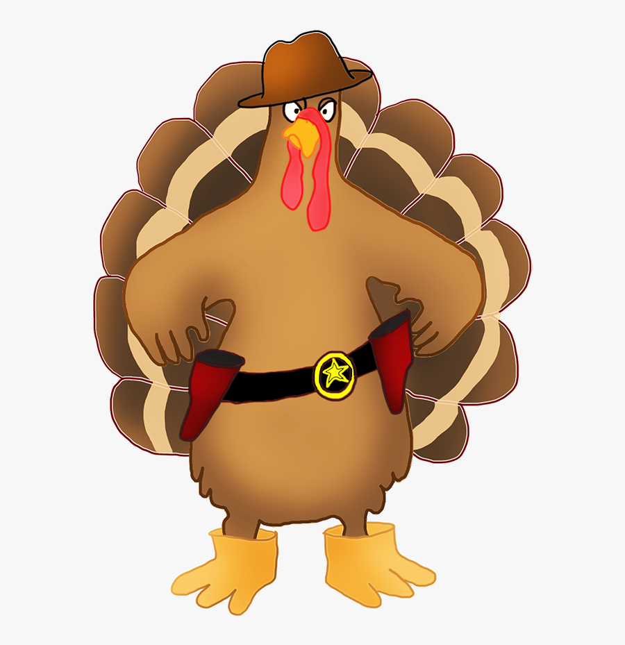 Happy Thanksgiving Clipart - Cartoon Turkey Sheriff, Transparent Clipart