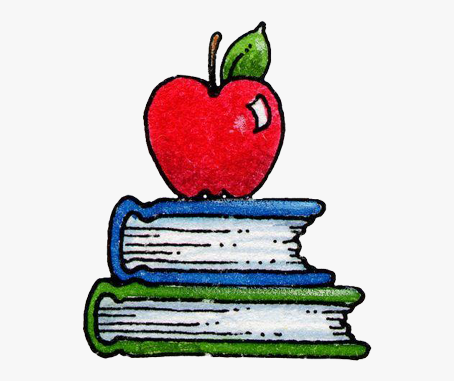 Clip Art Books And Apple Clipart - Book And Apple Drawing , Free  Transparent Clipart - ClipartKey