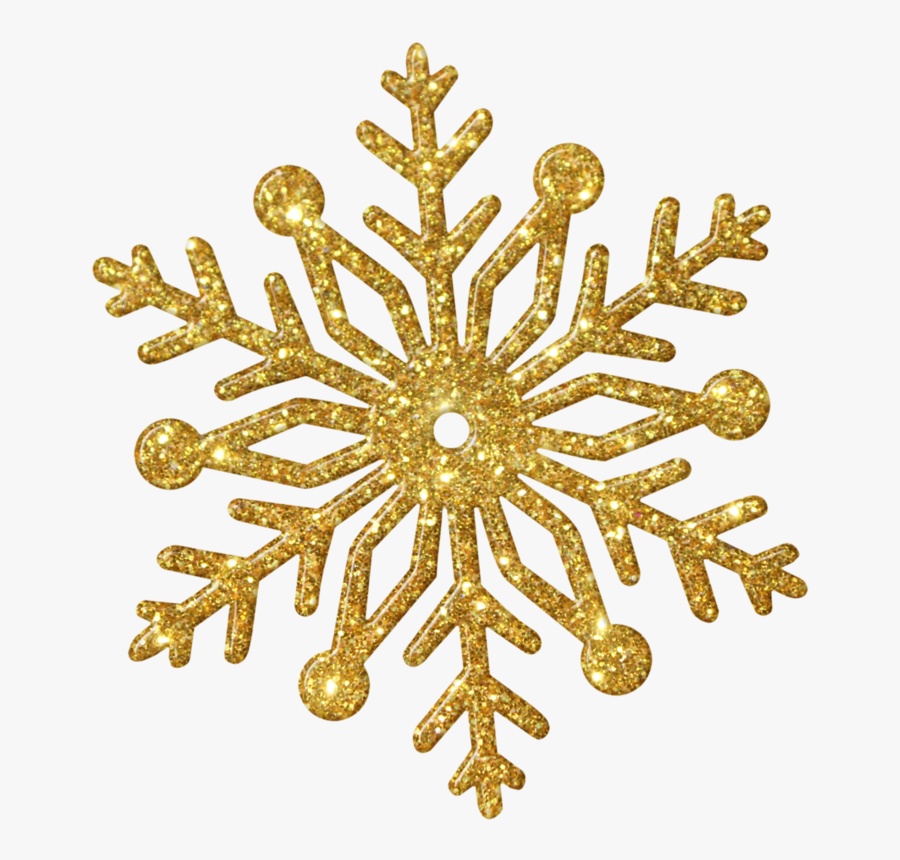 Snowflake Clip Art - Gold Snowflake Transparent Background, Transparent Clipart