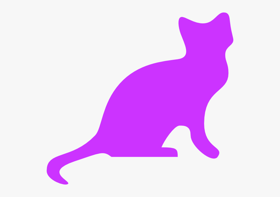 Purple Cat Silhouette - Purple Cat Clipart, Transparent Clipart