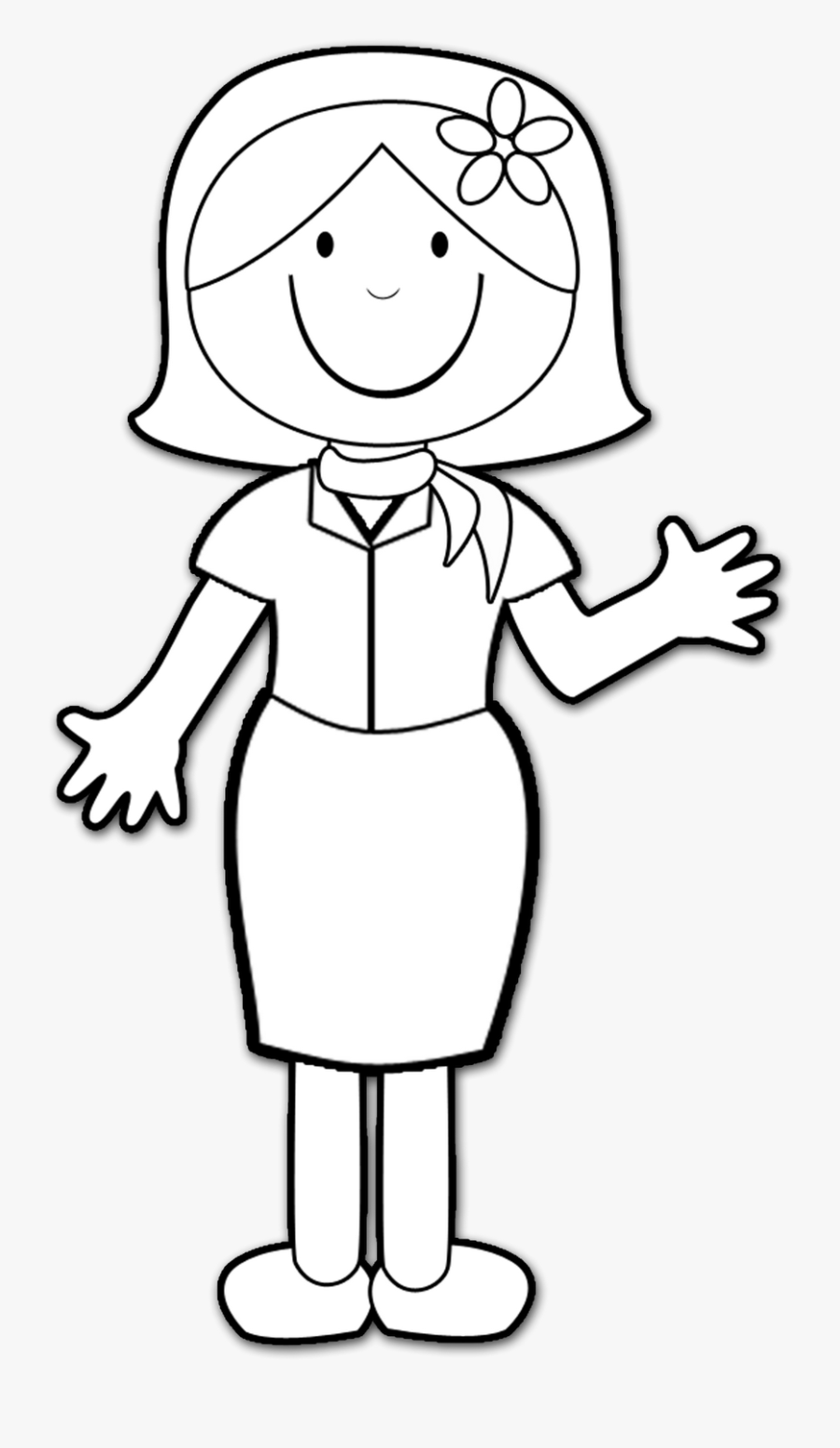 Teacher Clipart Black - Black And White Art Teacher, Transparent Clipart