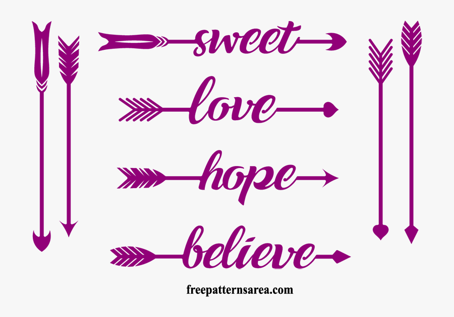 Vector Stencil Cut Files - Arrow Pierced Two Heart Png Vector, Transparent Clipart