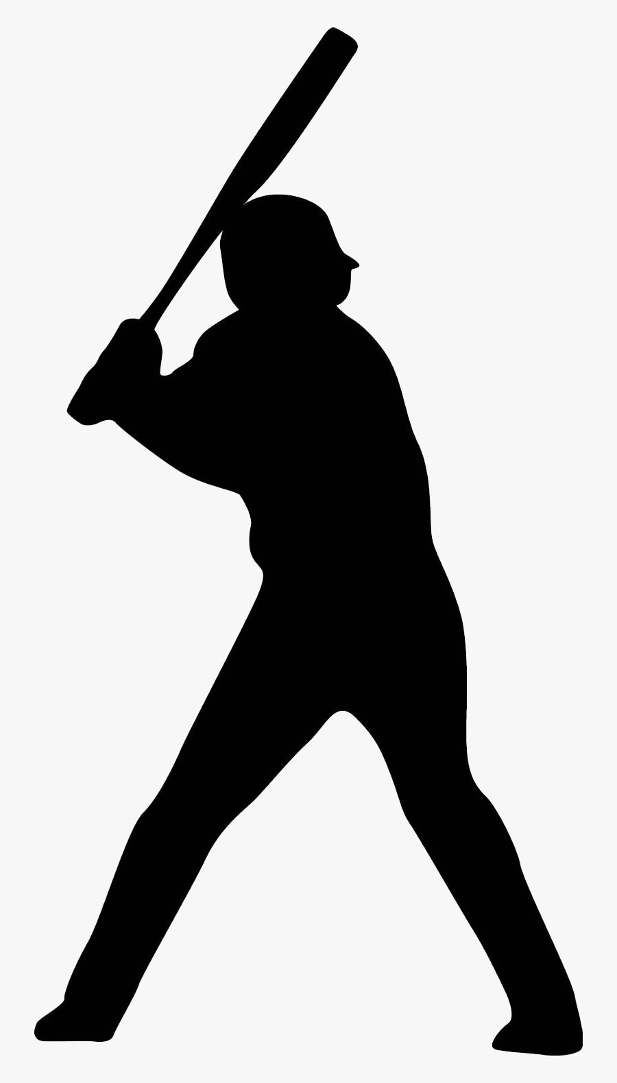 Baseball Player Batter Softball Clip Art - Baseball Player Silhouette, Transparent Clipart