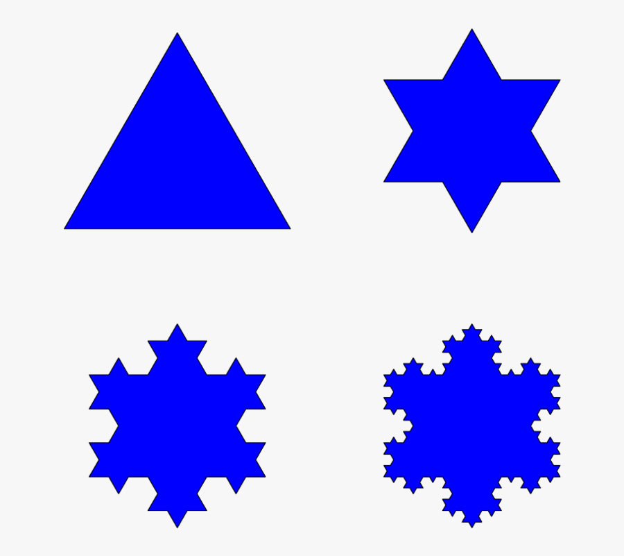 The First Four Iterations Of The Koch Snowflake Clipart - 3d Koch Snowflake, Transparent Clipart
