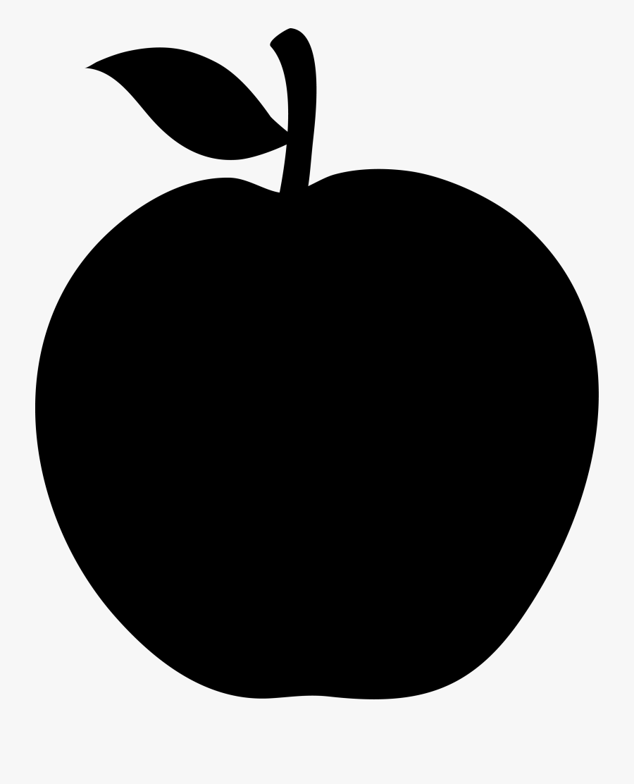 Black Apple Silhouette Vector - Black Apple Clip Art, Transparent Clipart
