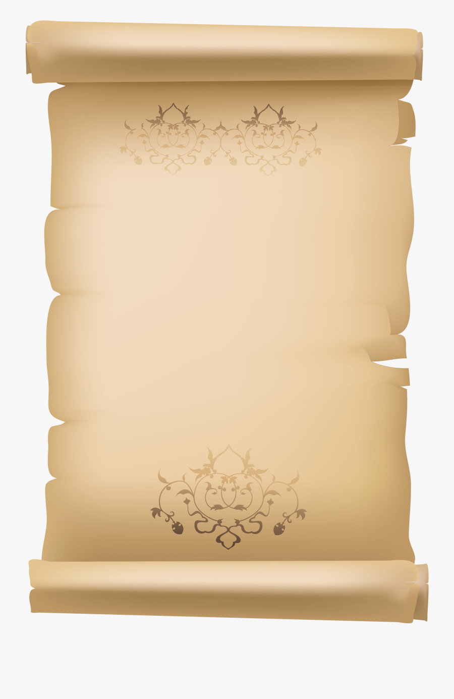 Transparent Scroll Clipart - Old Paper Scroll Transparent Background, Transparent Clipart