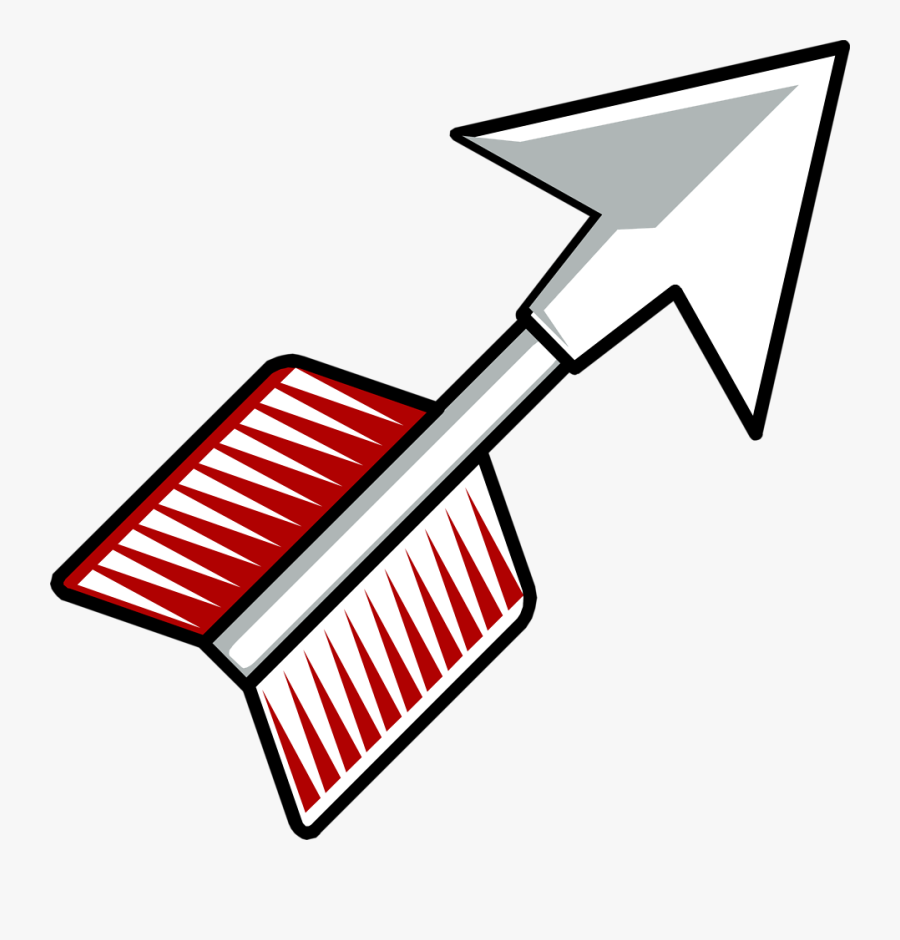 Arrow Red Free Stock Photo Illustration Of A Red Feathered - Clip Art Arrow Cartoon, Transparent Clipart
