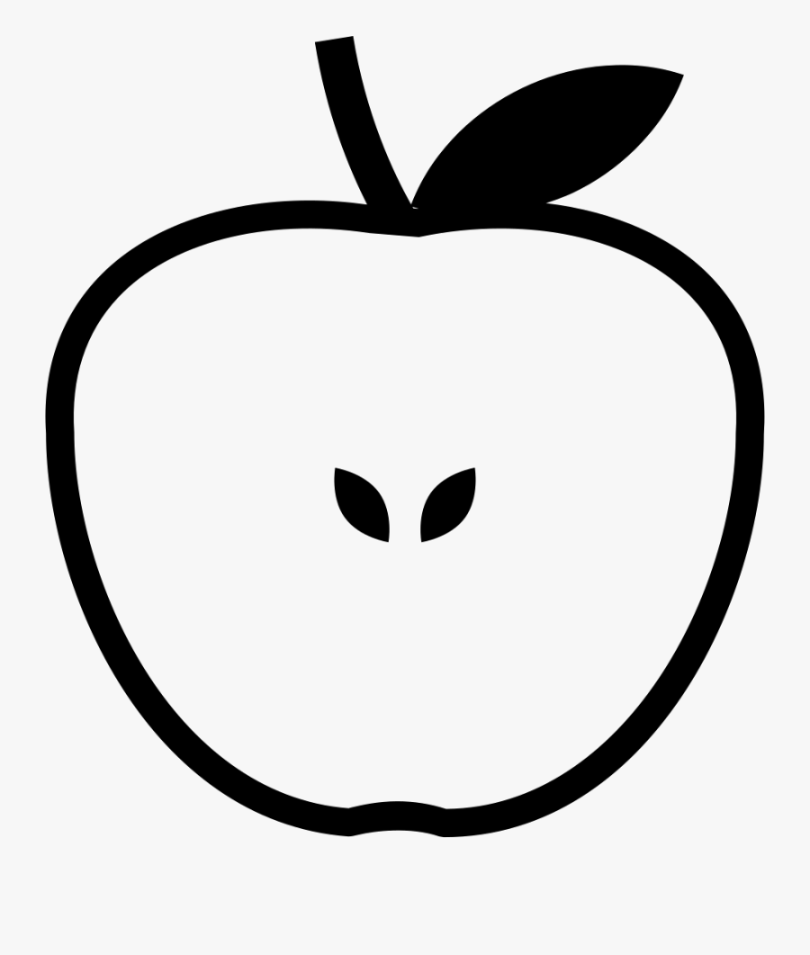 Half Svg Png - Half Cut Apple Drawing, Transparent Clipart