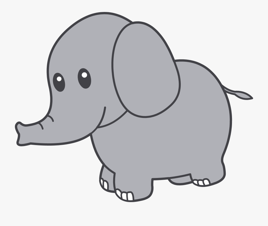 Grey Baby Elephant Clipart - Elephant Clipart Cute, Transparent Clipart