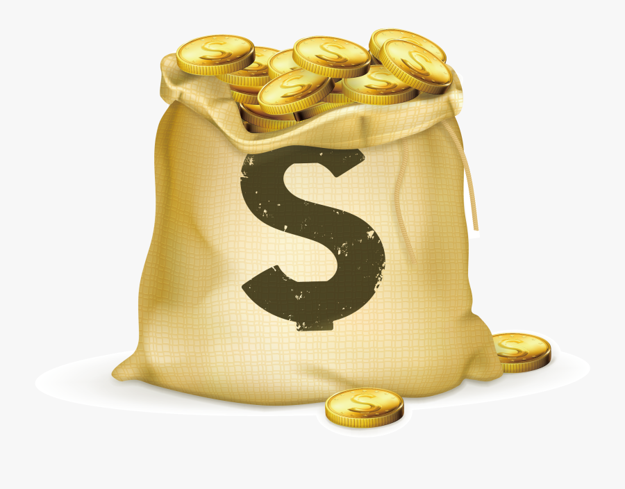 Coins Clipart Bag Full Money - Transparent Coin Bag Png, Transparent Clipart